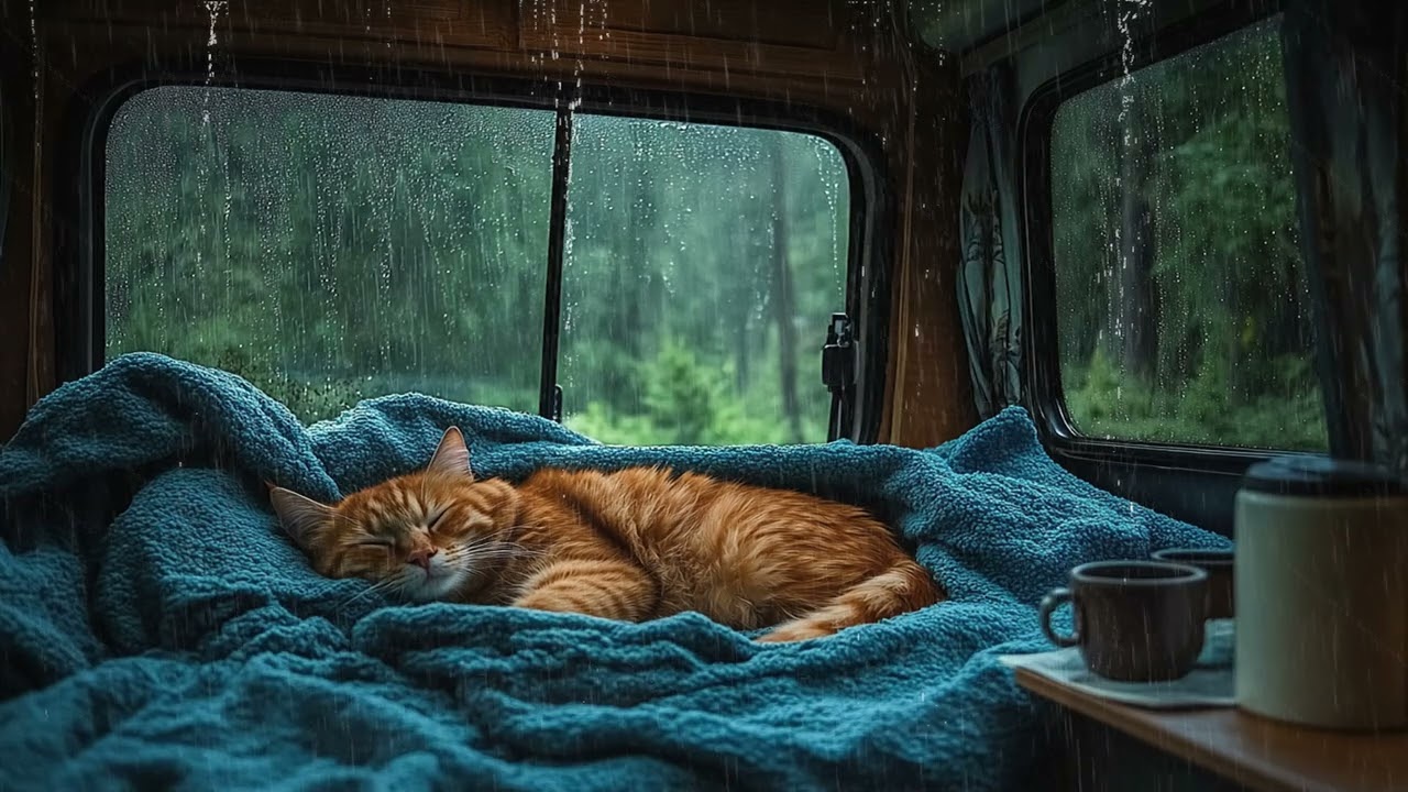 Staying Safe Under the Roof While Rain Falls | Night Rain Ambience