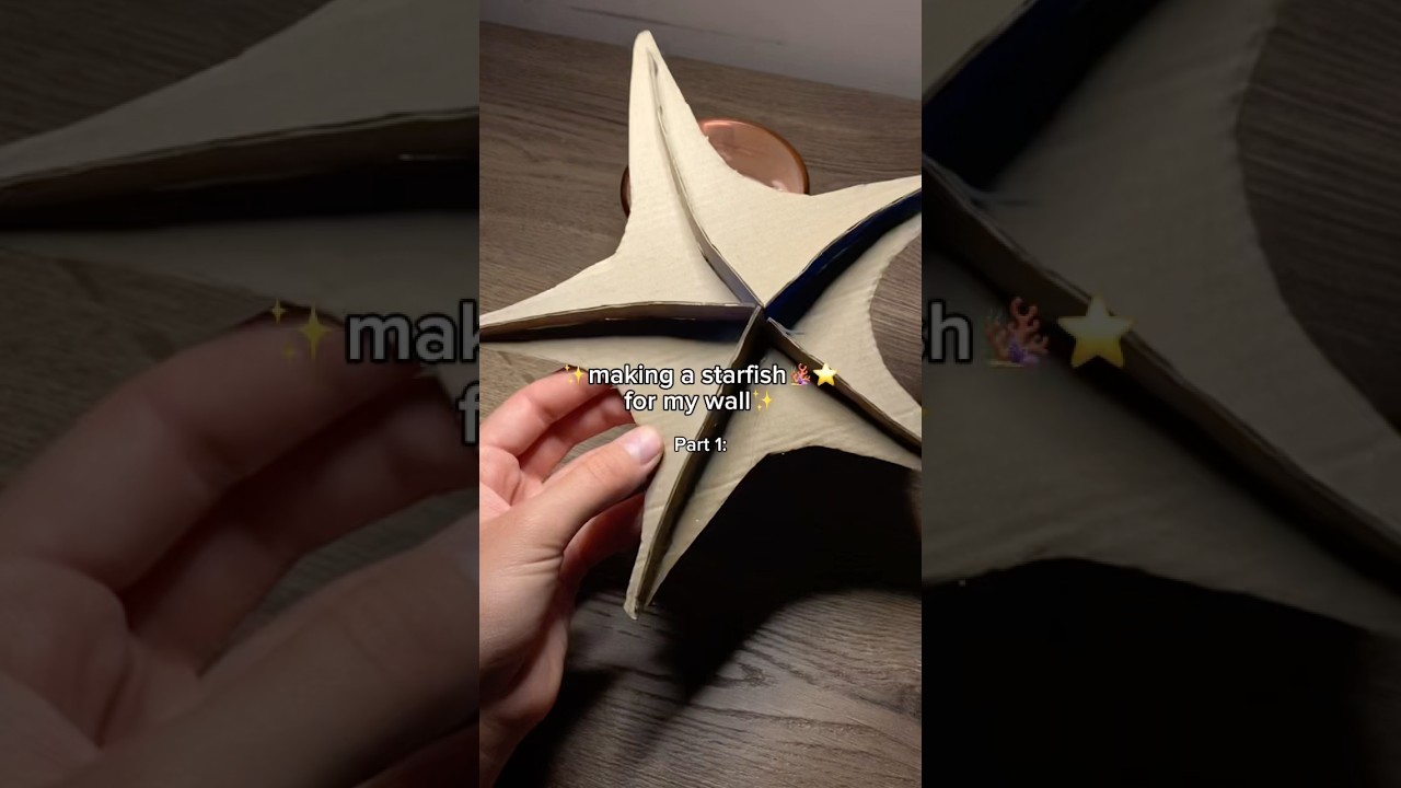 🪸🥹⭐️ Making a STARFISH my wall 🐬 Cardboard Craft | DIY Shark Tutorial #cardboard #diy