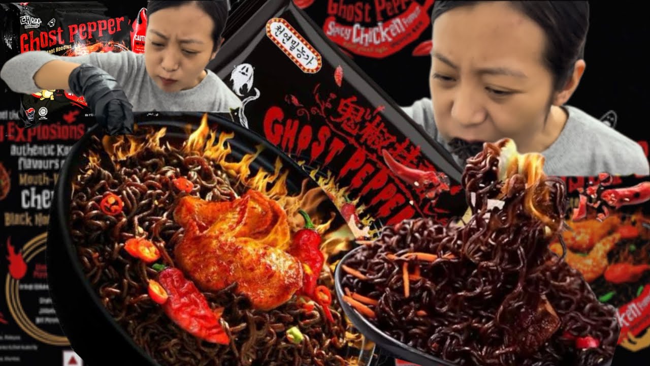 Eating the world spiciest Ghost Pepper Noodles 