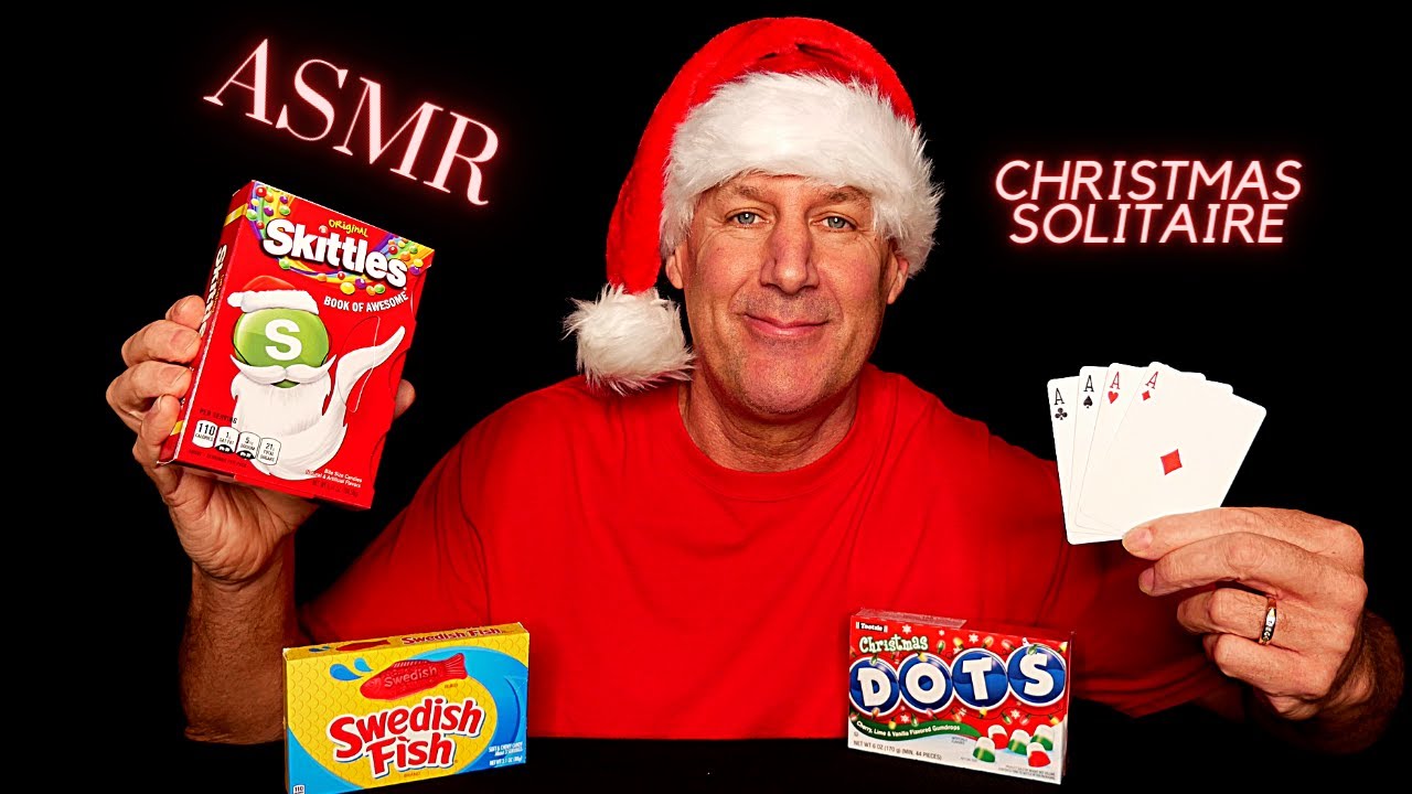ASMR: RELAXING CHRISTMAS SOLITAIRE WITH CHEWY CANDY~SOFT SPOKEN/WHISPER~HAPPY HOLIDAYS EVERYONE!!