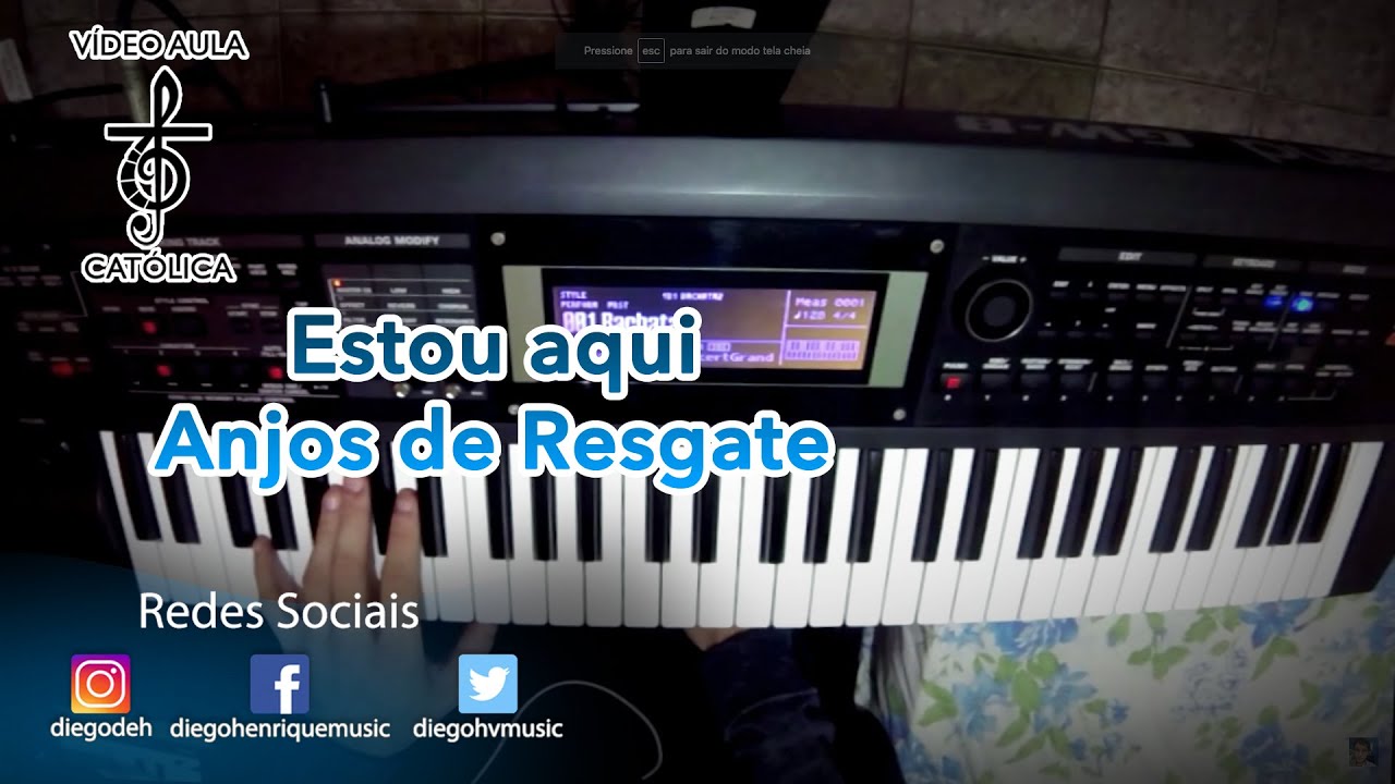 Estou aqui - Anjos de Resgate - Piano - Vídeo Aula