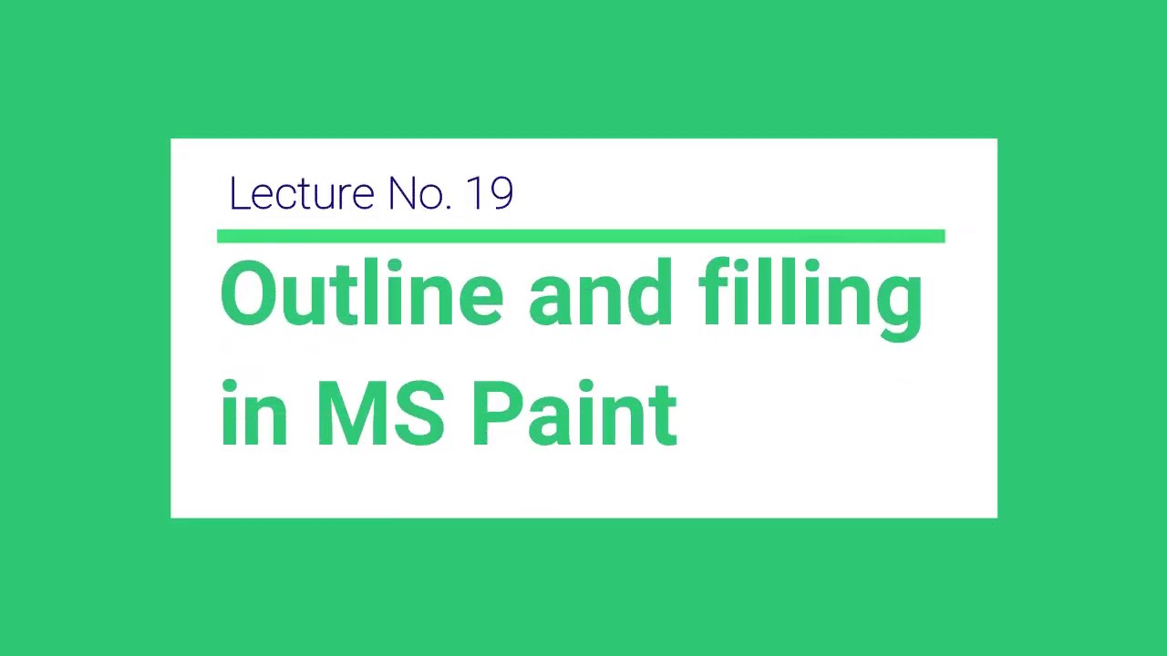 Outline and filling Tools in MS Paint | Presented by : First Link Computer