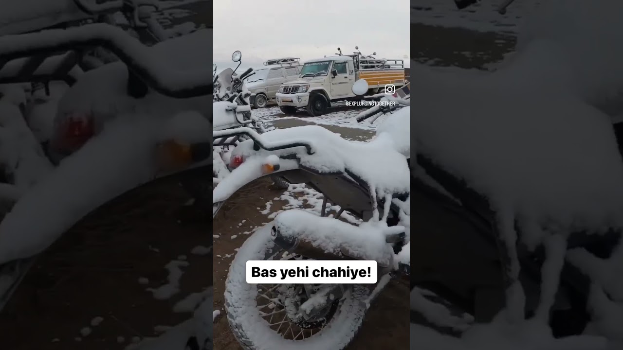 Snow cladded Himalayans at Tsokar Lake. Isn&rsquo;t that mesmerising? #snowfall #himalayan #tsokar #ladakh