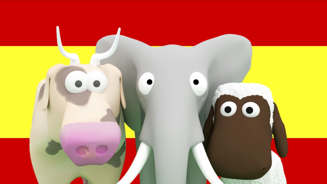 Aprenda espanhol para crianças! Ensine às crianças os animais, veículos e números em espanhol.