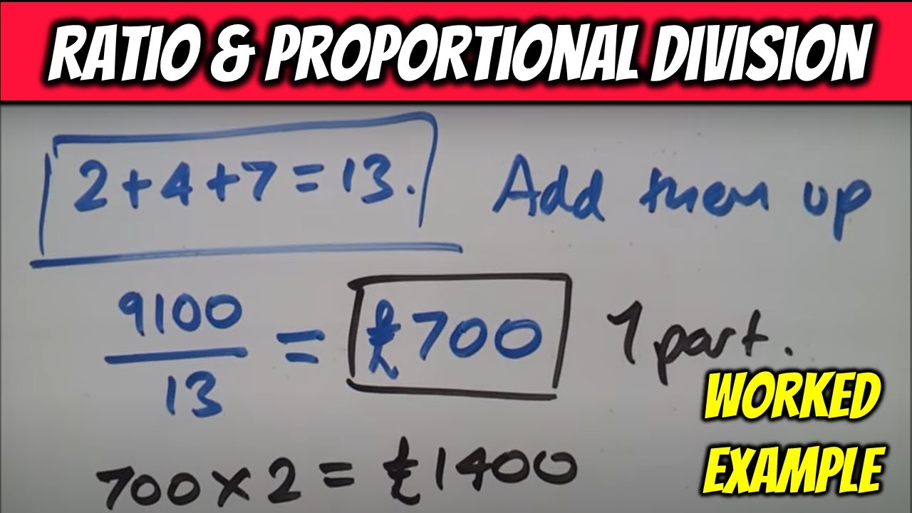 Ratio & Proportional Division of 3 Numbers - GCSE & IGCSE Maths Worked Example