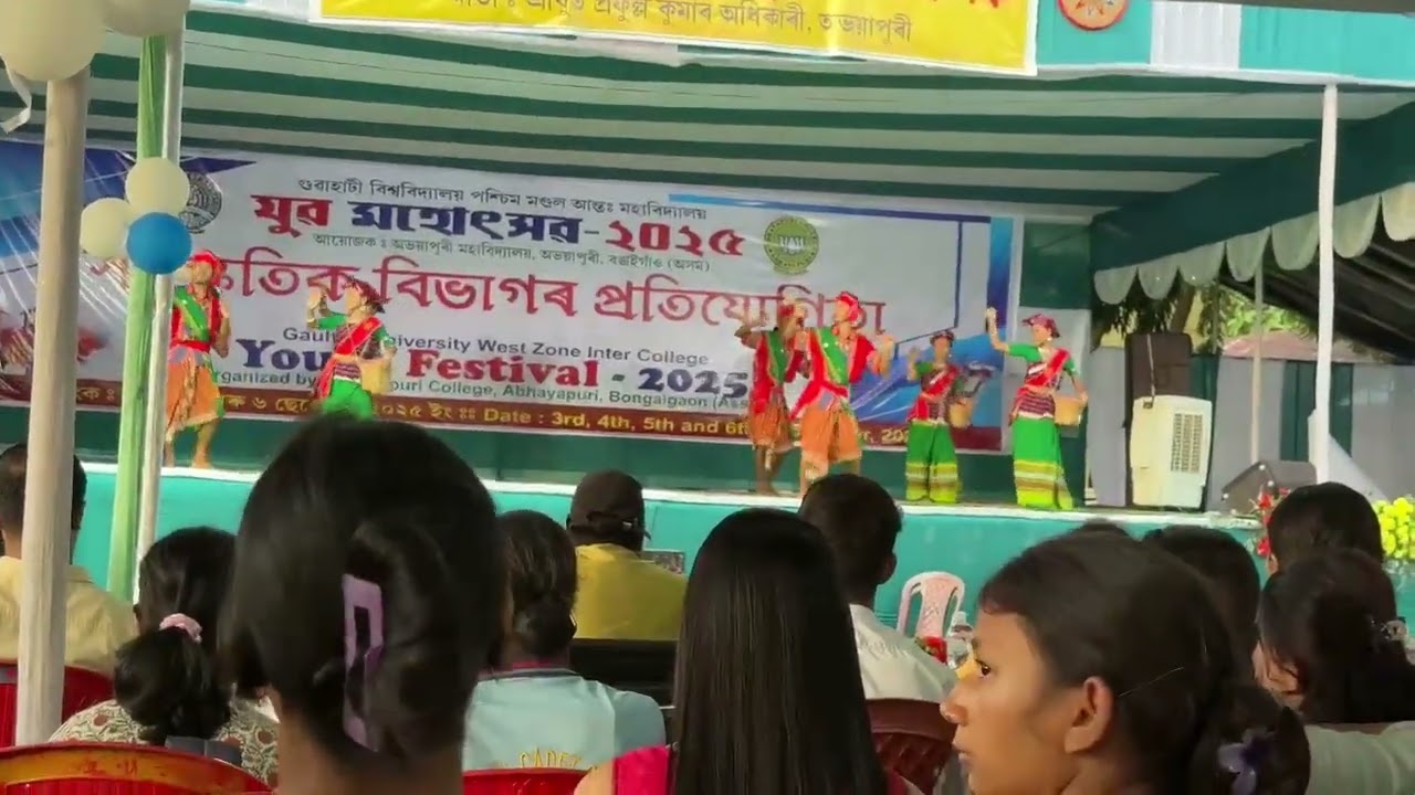 Rabha folk Dance ||Gauhati University West  Zone Inter college ||Youth Festival - 2025 Abhoyapuri 