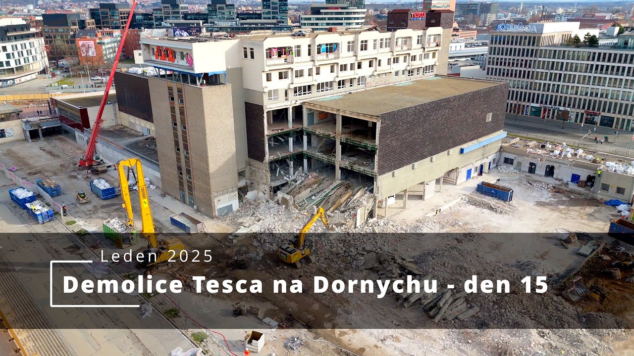 Demolice Tesca na Dornychu v Brně &mdash; den 15