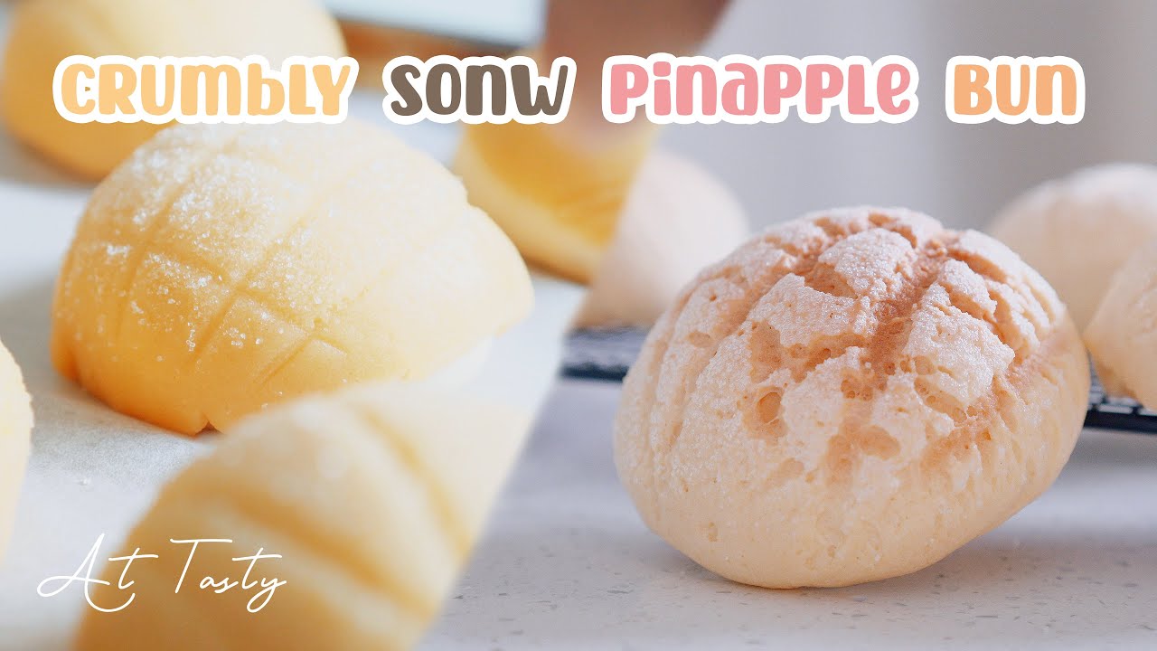 Хрустящая и рассыпчатая булочка с ананасом 🍍--Хрустящая снаружи, сливочная и мягкая внутри