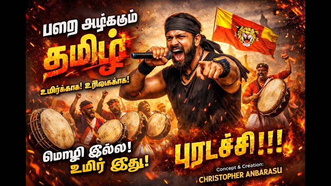 பறை அடிக்கும் தமிழ் 🥁🔥 | மொழி இல்லை… உயிர் இது! | Tamil Protest Song