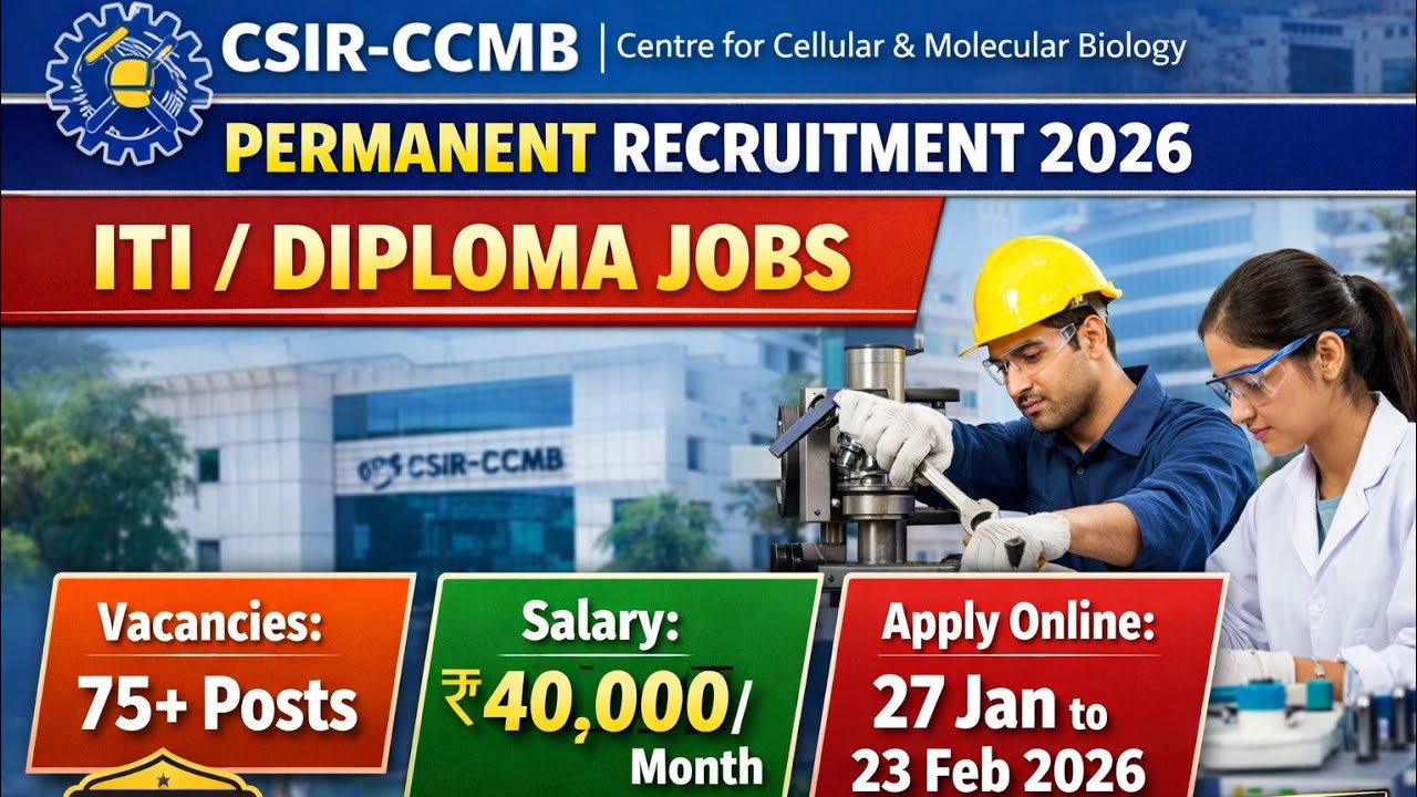 CSIR Technician New Permanent Recruitment 2026 Out, ITI, Diploma, Degree, CSIR ITI Vacancy 2026 Out
