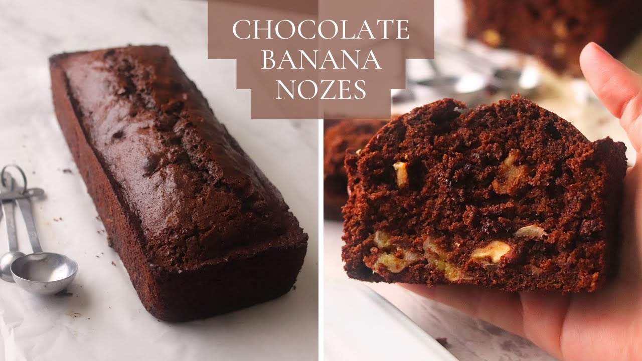 BOLO DE CHOCOLATE COM BANANA E NOZES - FOFINHO E DELICIOSO