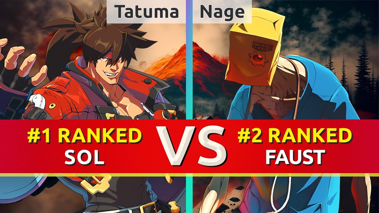 GGST ▰ Tatuma (#1 Ranked Sol) vs Nage (#2 Ranked Faust). High Level Gameplay