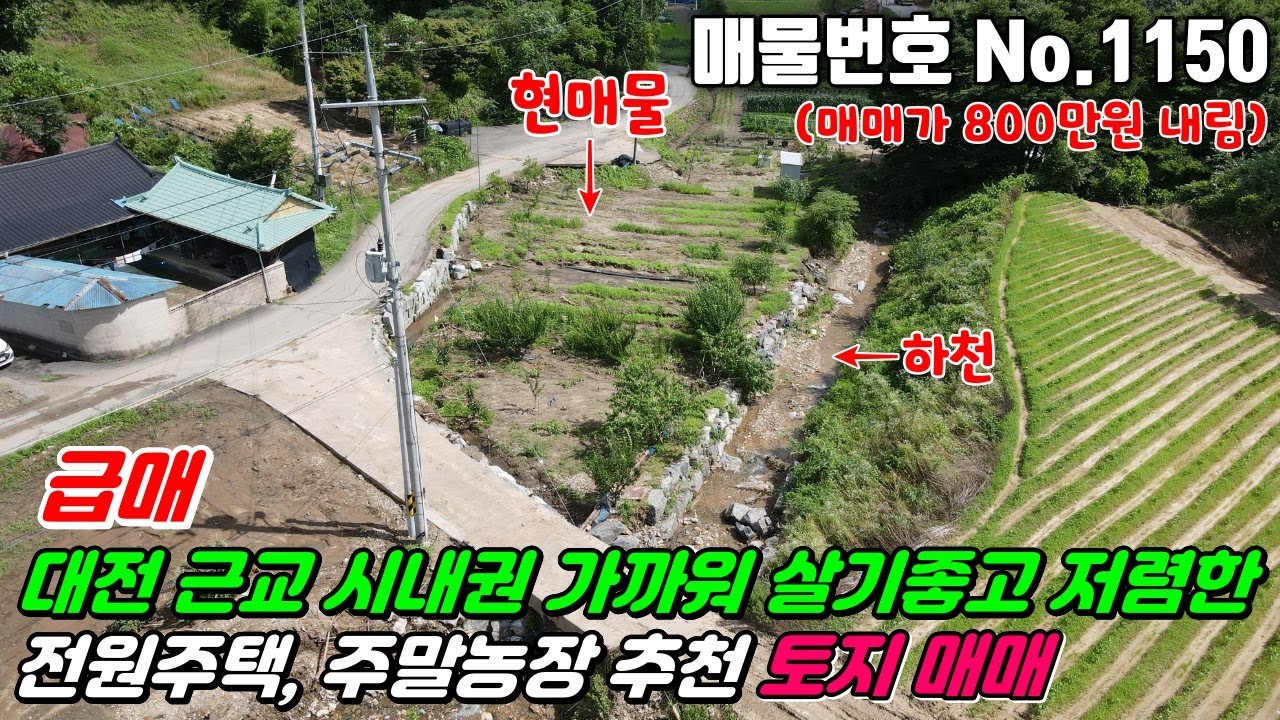 No.1150 대전 근교 전원주택건축 세컨하우스 주말농장 금산 진산면 엄정리 복수면사무소 진산면사무소인근 #금산토지매매 #진산면토지매매 #금산전원주택지매매 #진산주택지매매 #부동산