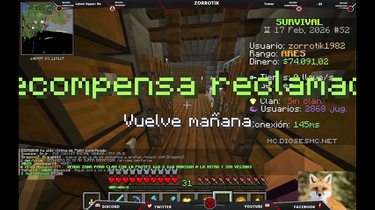 Un poquito de minecraft...en DIOSES MC...
