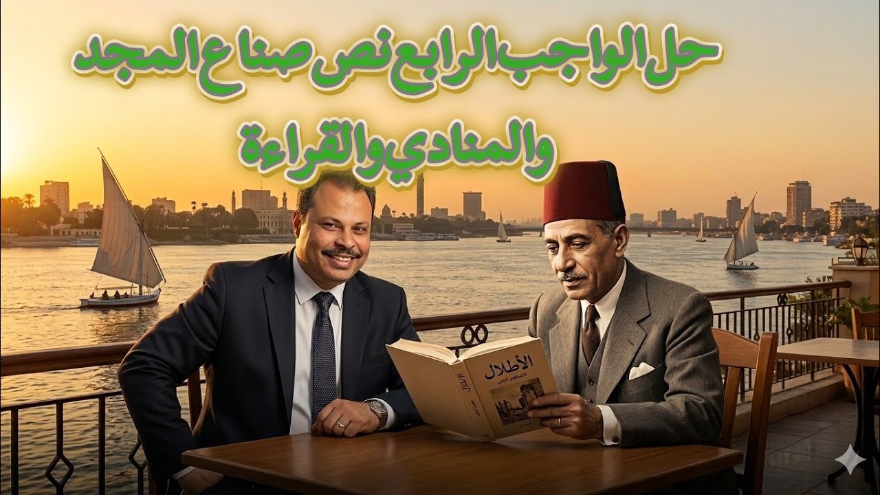 الصف الثاني الإعدادي حل الواجب الرابع نص صناع المجد والنحو المنادي والقراءة 
