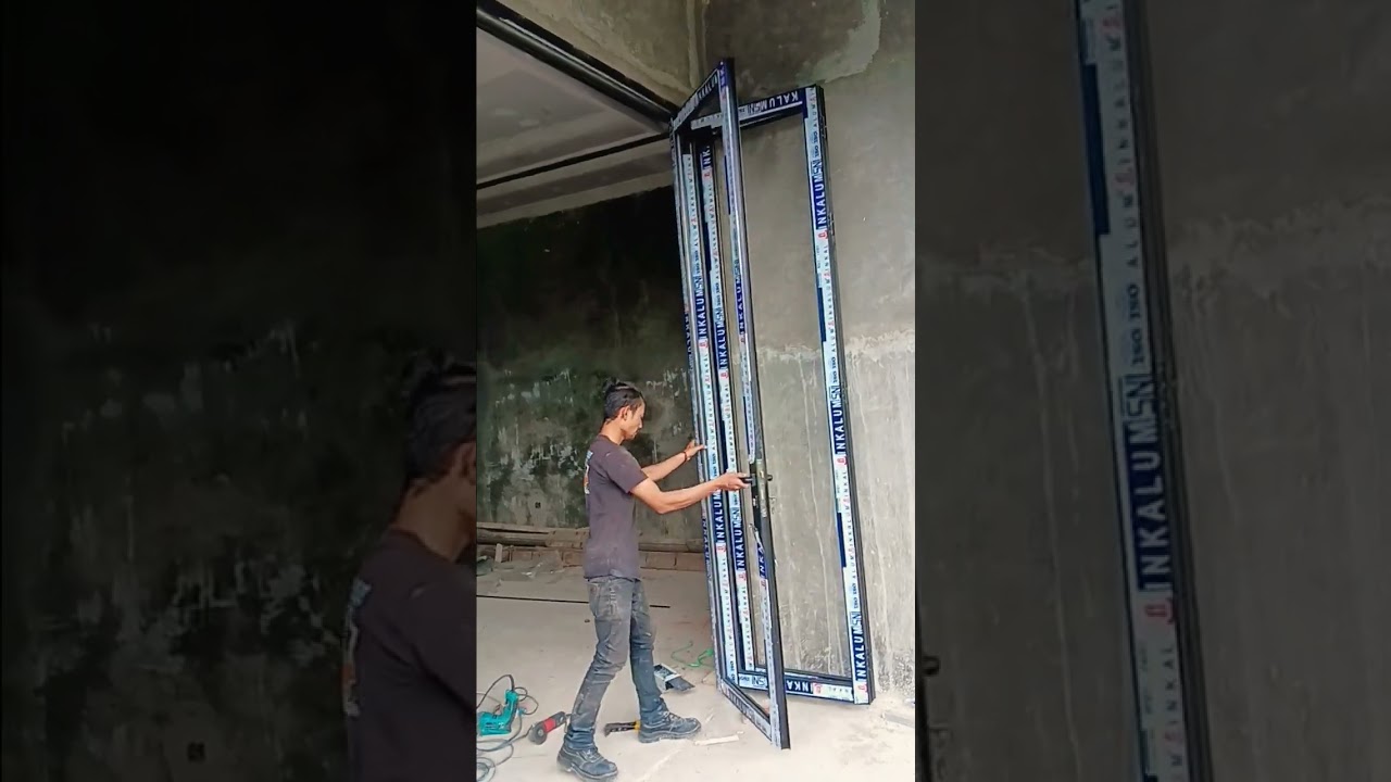 pintu lipat 3 daun #alumunium #aluminiumdoors #alumuniumkaca