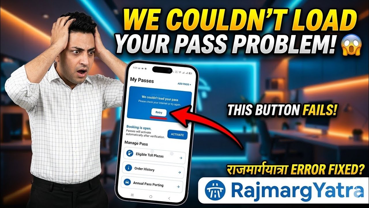 Rajmarg Yatra We Couldn't Load Your Pass Problem Today Fix || RajmargYatra Problem Today Fix 2026
