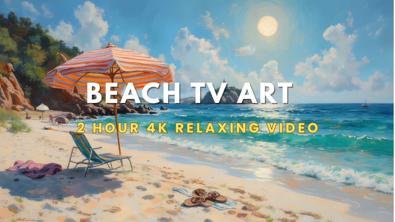 Relaxing Beach Art for Your TV | 2 Hour 4K Coastal Oil Painting Screensaver