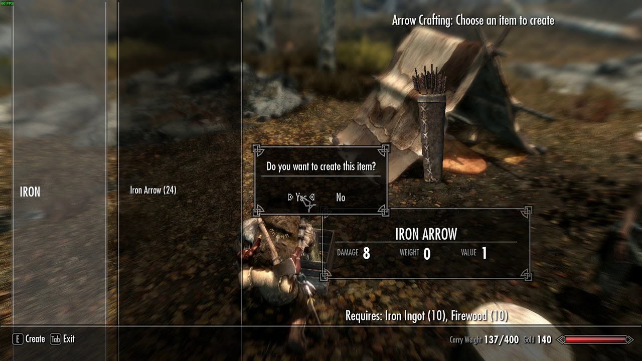 Portable Arrow Crafting - Skyrim Mod