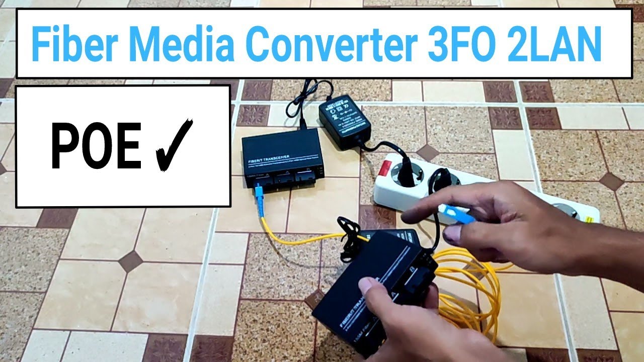 Fiber Media Converter 3FO 2LAN Support POE