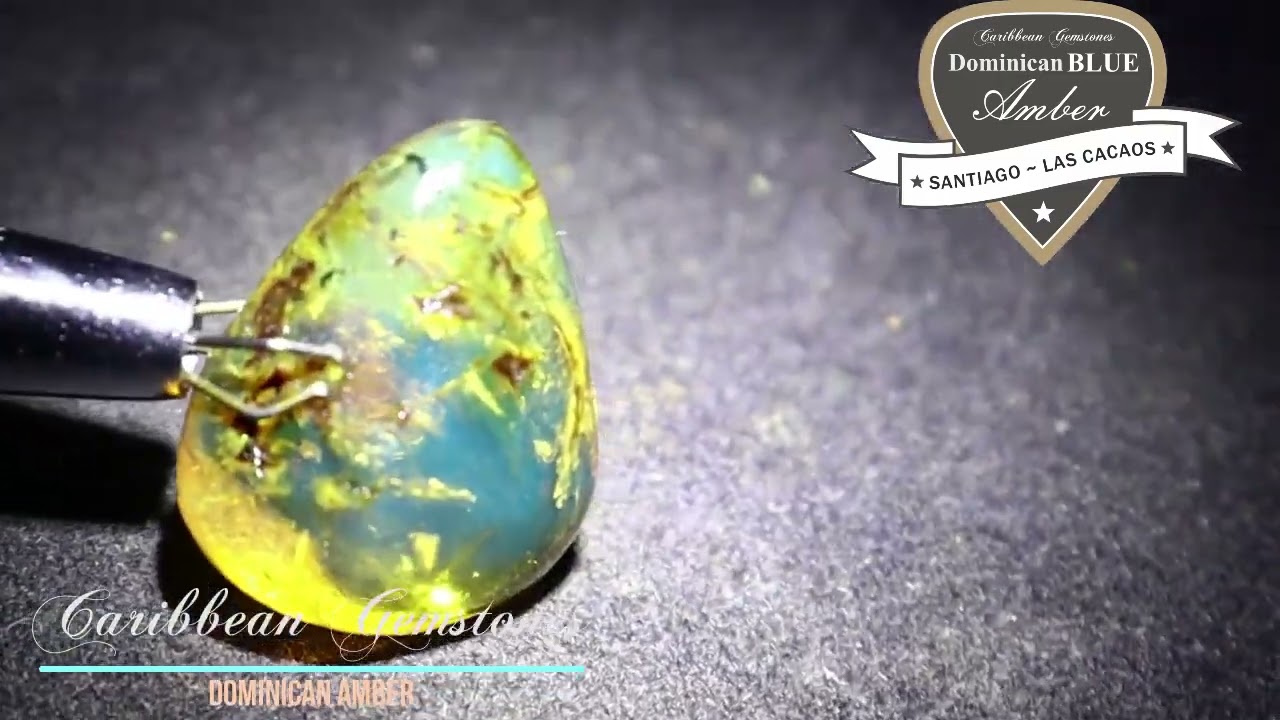 Polished Dominican Blue Amber Stone, good for pendant use
