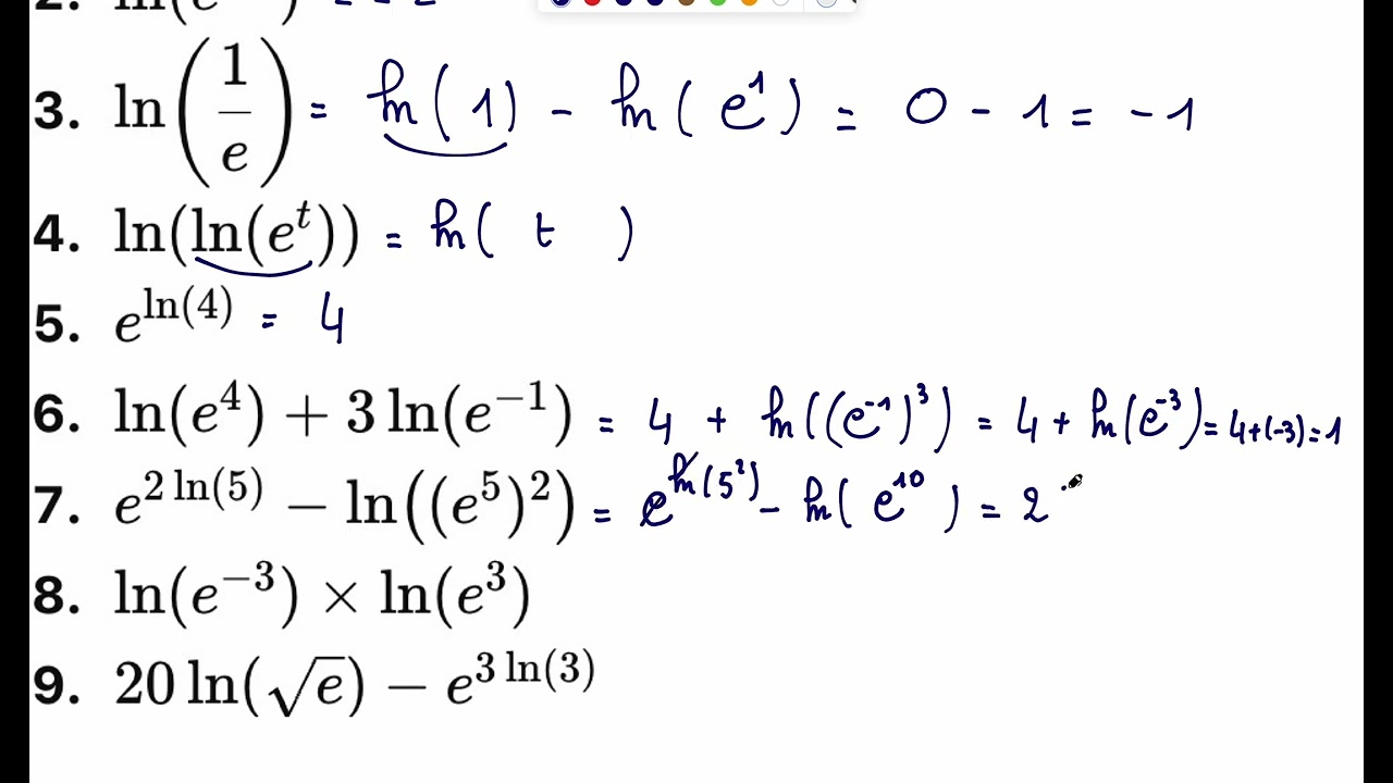 Logarithme Népérien #6 — Simplifications ln et exponentielle