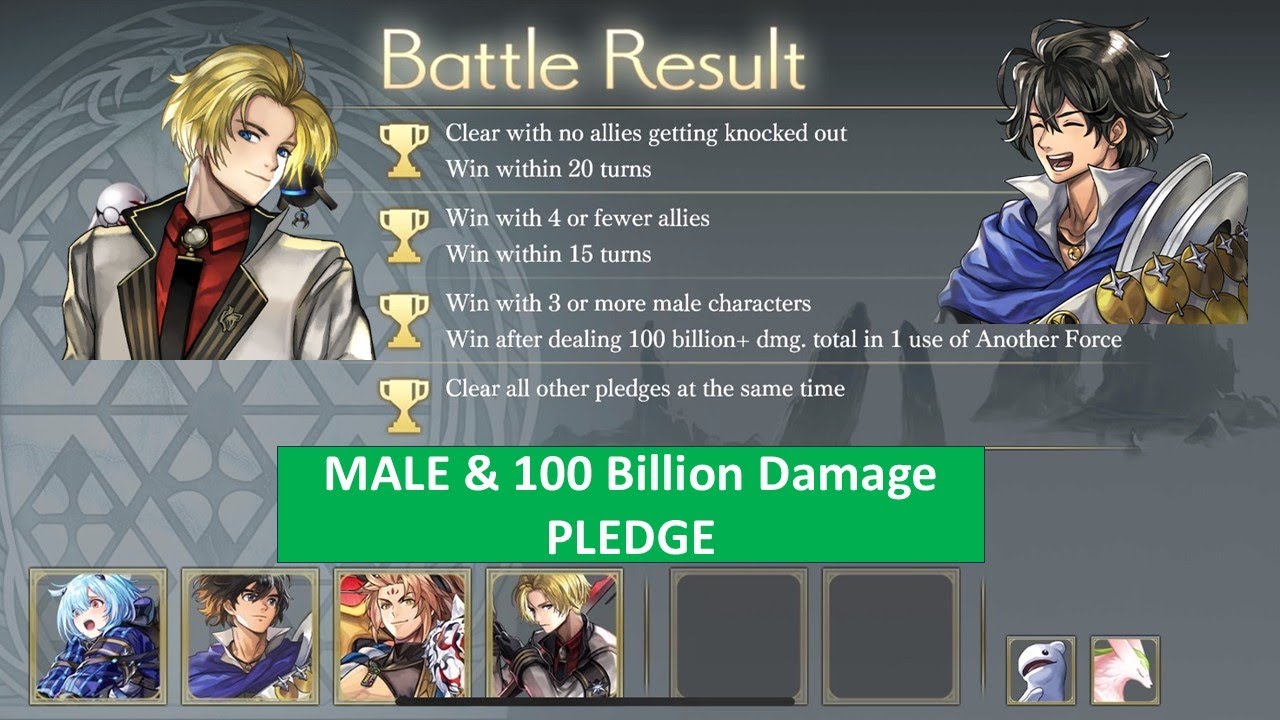Another Eden - Cetie Manifest Temper - Male and 100 Billion damage/ Slash/Fire Earth Pledges