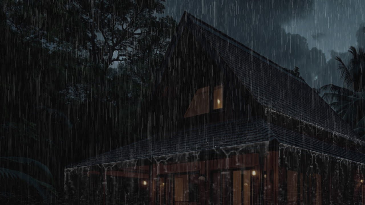 Perfect Rain Sounds for Sleeping | Steady Night Rain with Light Thunder Ambience