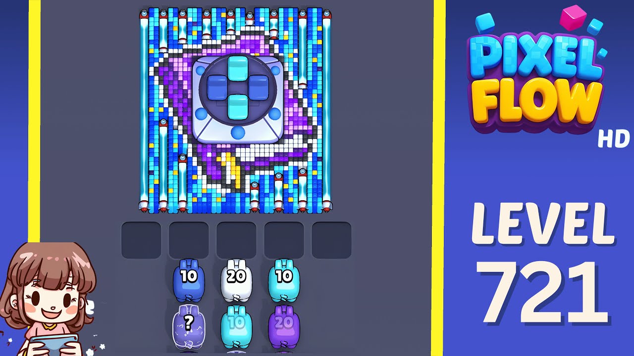 Pixel Flow Level 721 Solution Walkthrough
