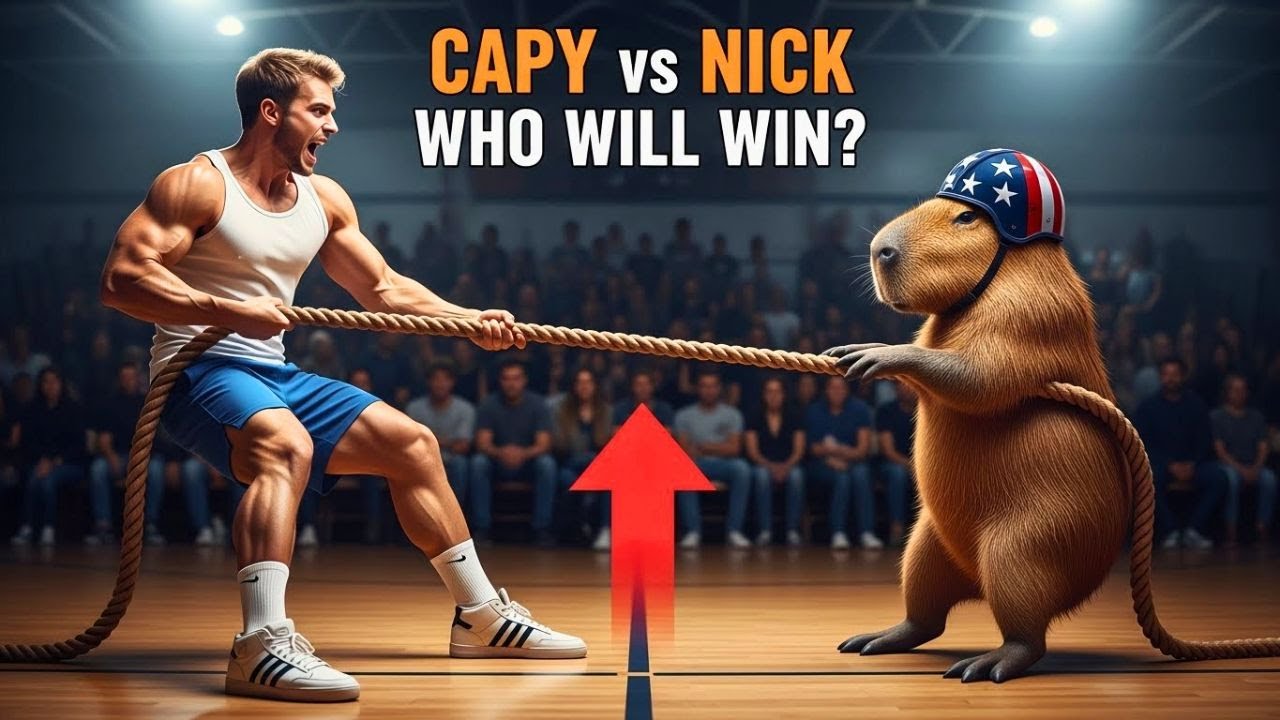💥💪 Capybara Challenges Nick in Tug of War — Karma Strikes Back