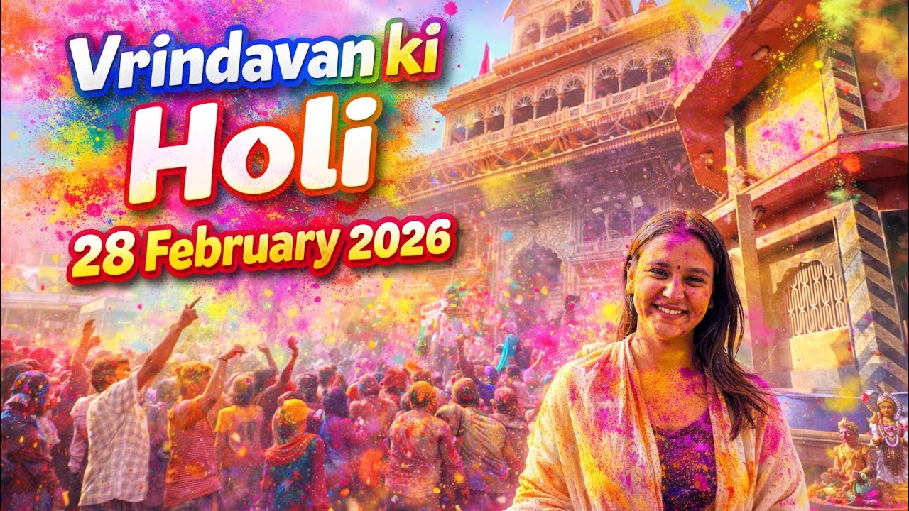 Banke Bihari Mandir holi latest video | Vrindavan Ki Holi 28 February 2026 