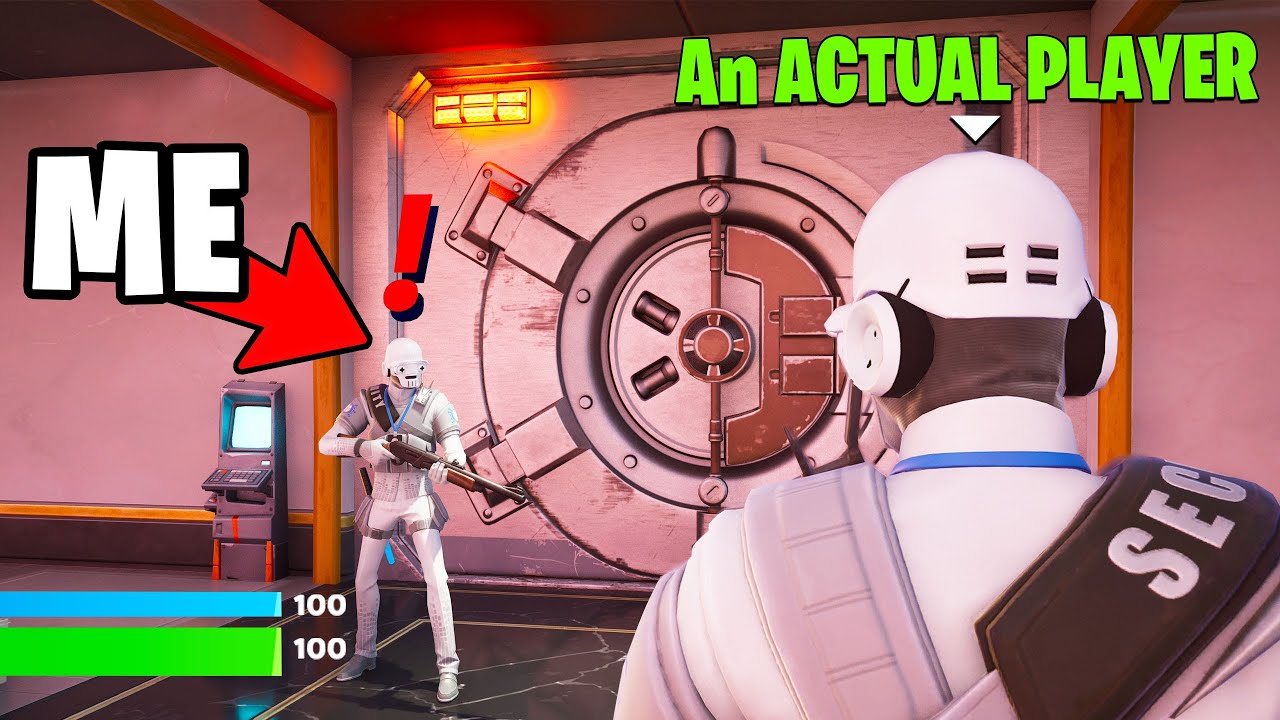 9 Minutes of PRETENDING to be FORTNITE VAULT GUARD... 2.0!