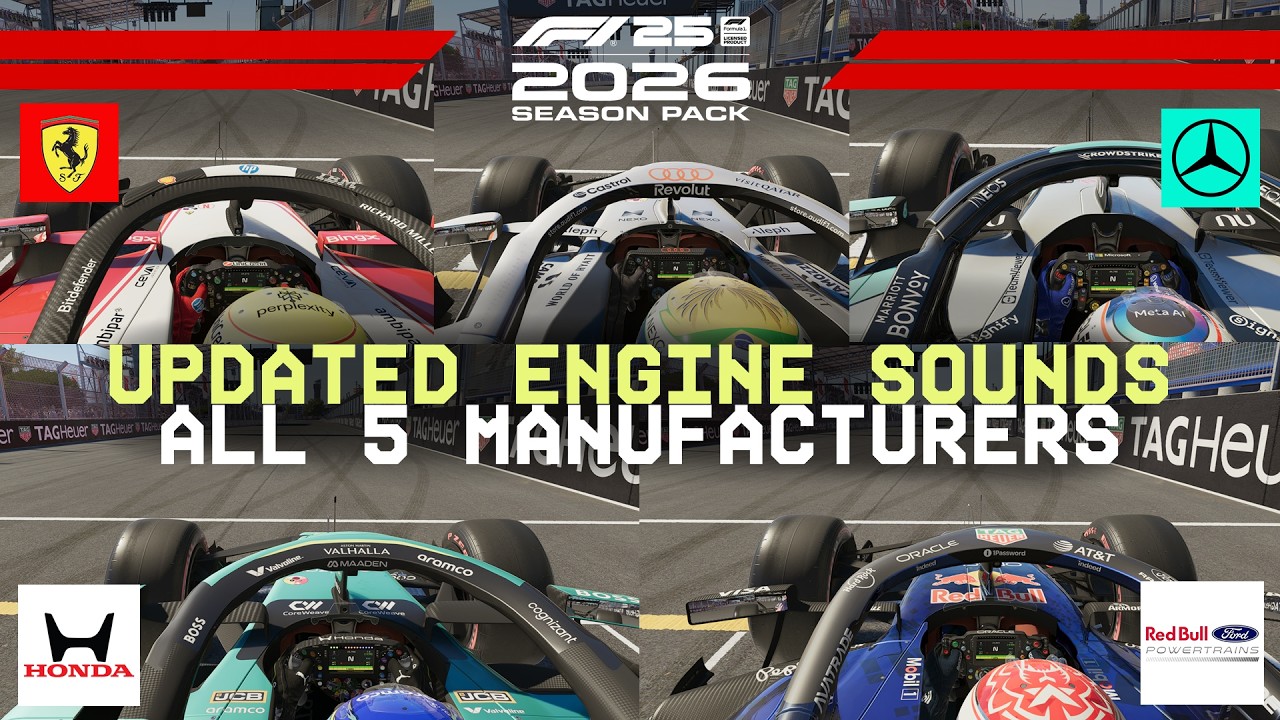 F1 26 DLC Gameplay: NEW Engine Sound Comparison (All 5 Engine Manufacturers)