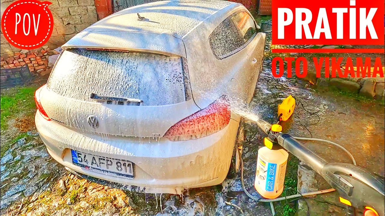 PRATİK HIZLI OTO YIKAMA | BAHÇEDE KÖPÜK BANYOSU |YIKAMACIDA KÖTÜ ANIM | RAHATLATICI VLOG