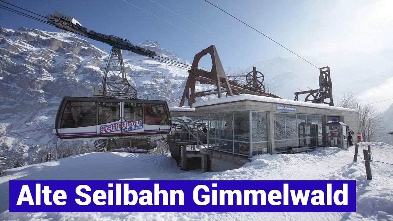 Mit der alten Seilbahn von Gimmelwald hinunter nach Stechelberg - old cablecar Mürren