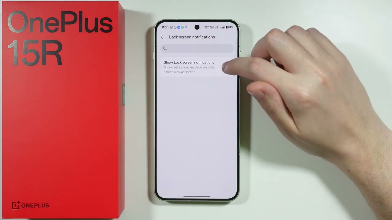 OnePlus 15R: Как отображать/скрывать уведомления на экране блокировки
