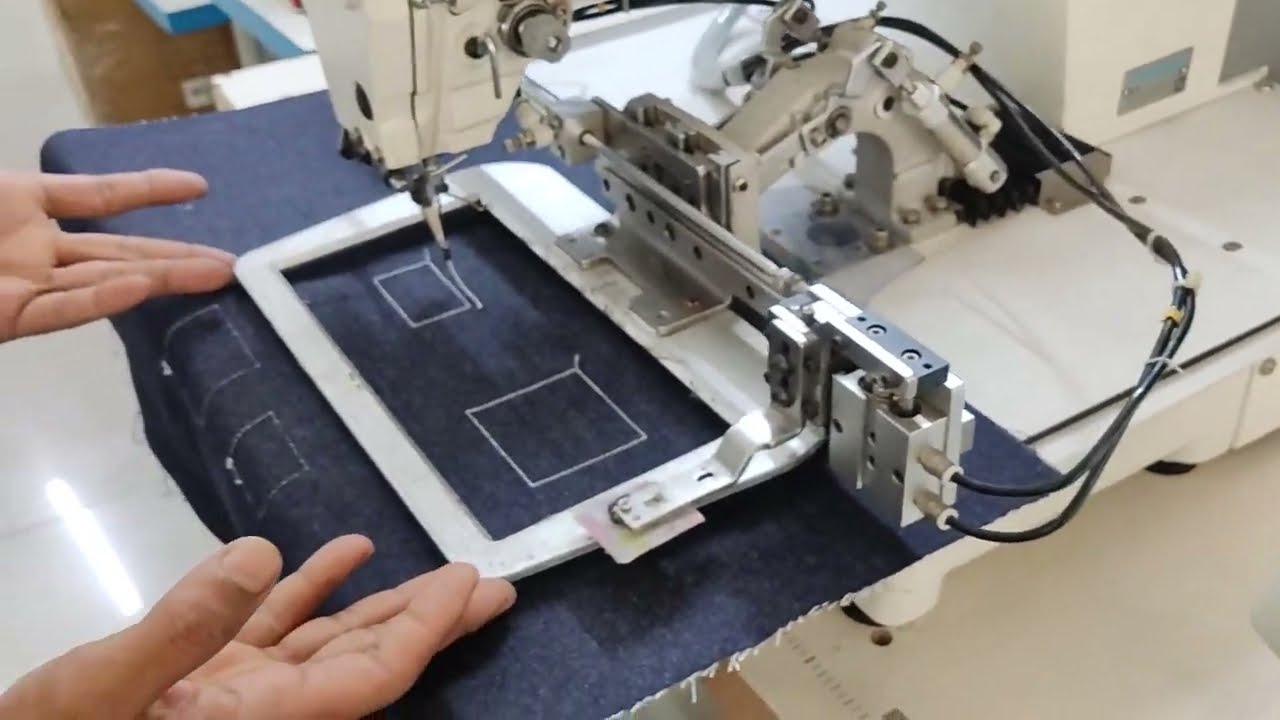 JK-2210,  Double Pattern with auto clamp up, one by one.