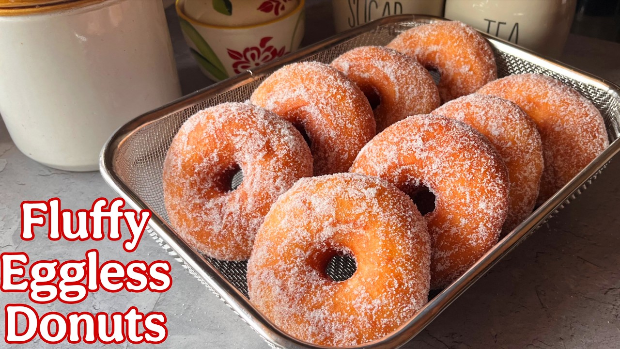 Perfect Eggless Donuts | Easy Recipe for Beginners | Soft Fluffy Donuts Without Eggs | Donuts Recipe