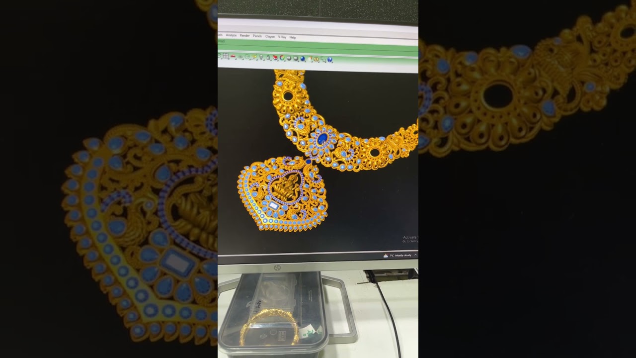 Gold necklace in matrix software #gold #goldlovers