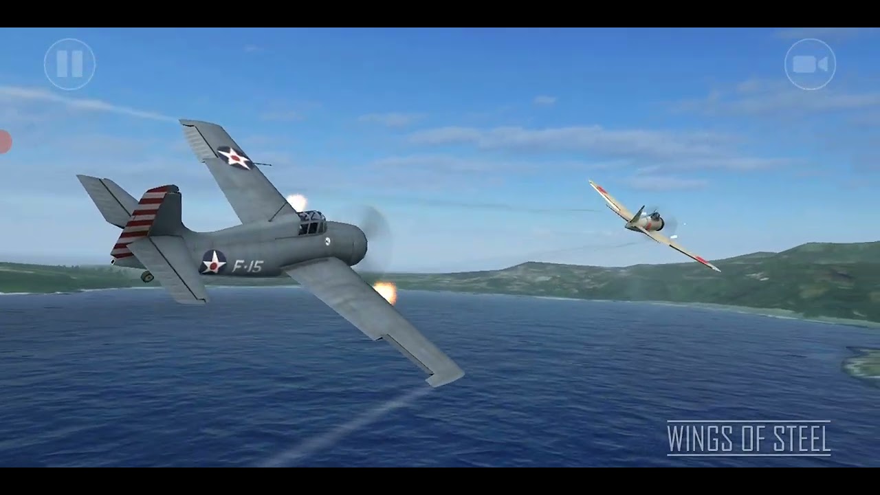 Ca&ccedil;a F4F Wildcat Vs A6M Zero, wings of steel - Aviador Maverick.