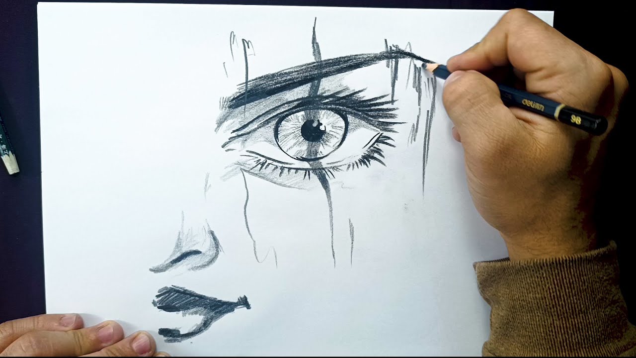 Relaxing pencil sketch