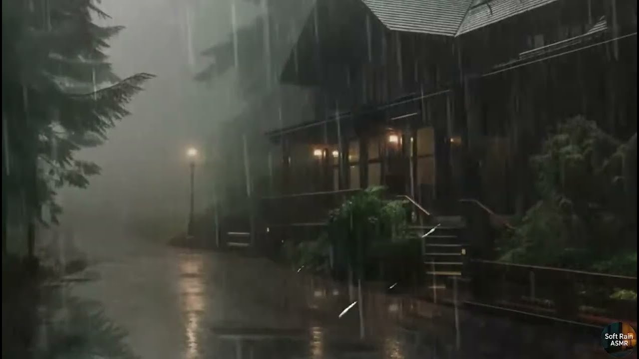 10 HOURS Gentle night rain for relaxation, study, meditation, insomnia, and sleep. Rain sounds.