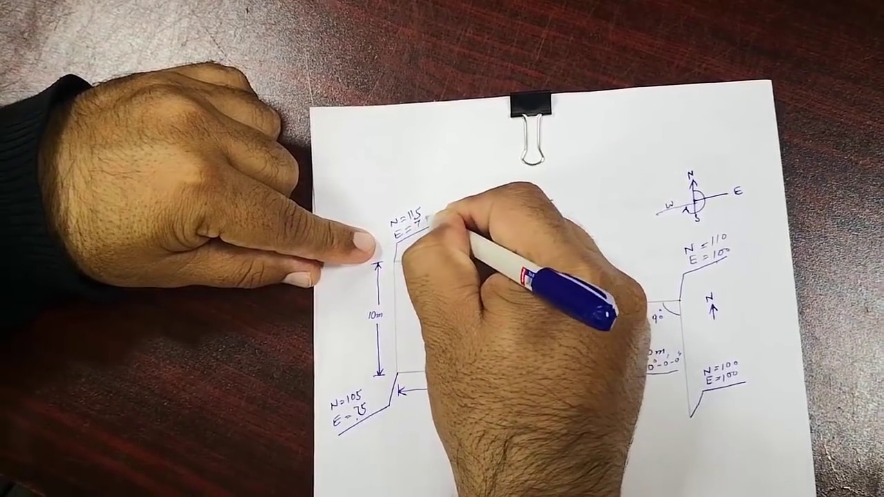 Land Surveyor Interview Question #1 Calculate coordinates when distance Azmuit are givin Urdu/Hindi