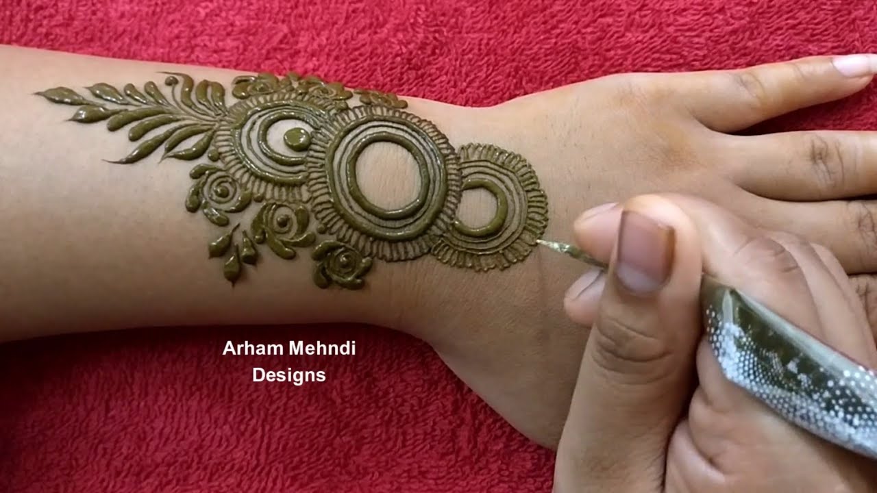New Stylish Gol Tikki Mehndi Design || Easy Mehndi Design for Back Hand || Arham Mehndi Designs