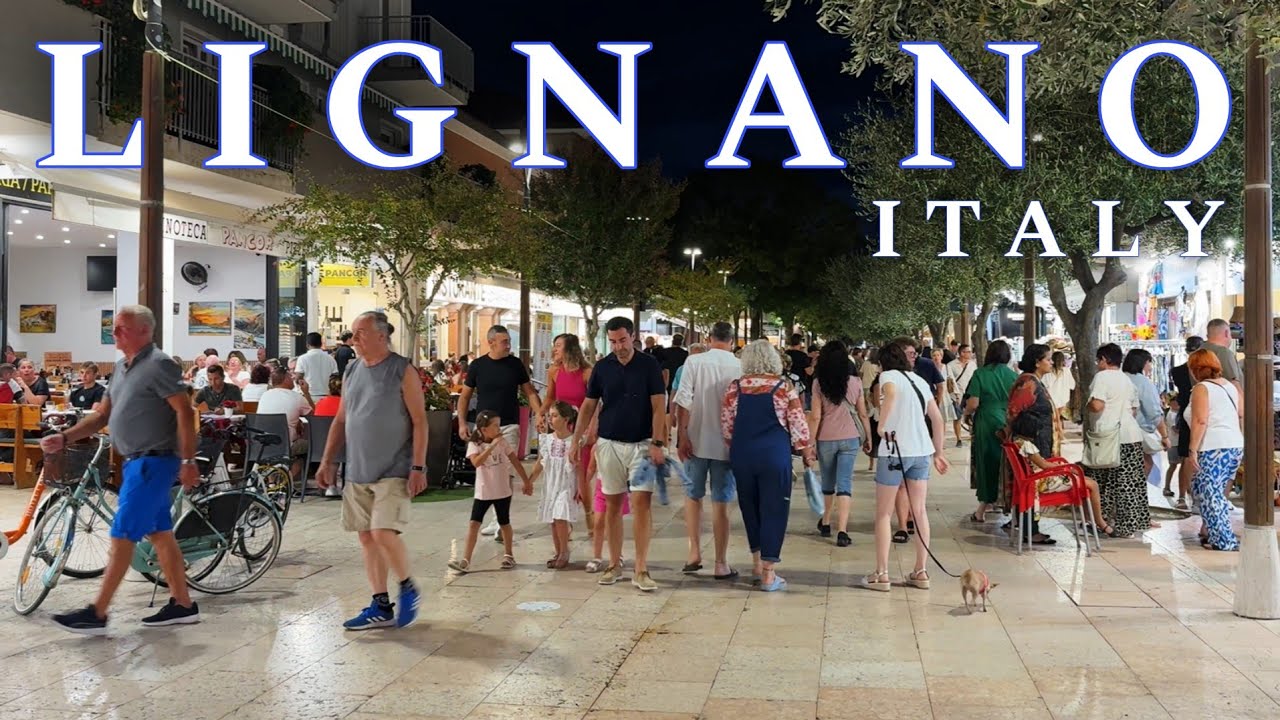 Lignano Sabbiadoro,  Italy || Evening Walking Tour 4K UHD - Urlaub in Lignano Italien 