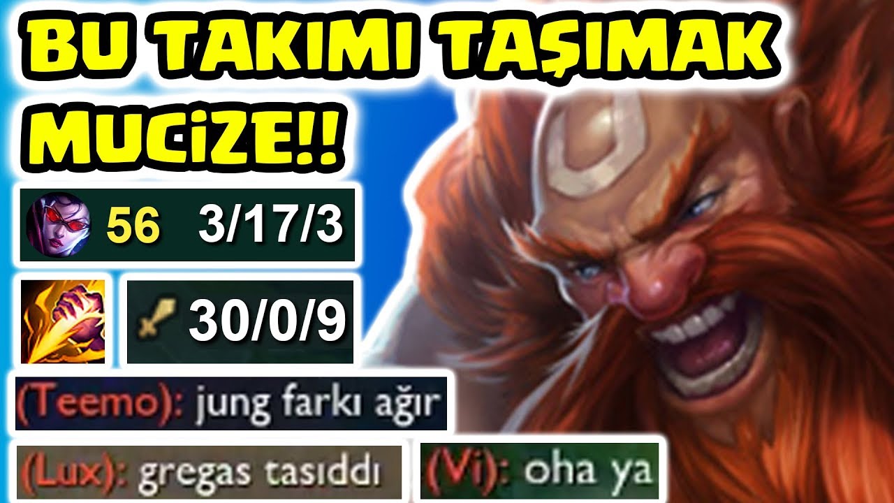 BU TAKIMI TAŞIMAK BİR MUCİZE!! DERECELİDE KANSER TAKIM!! 1200 AP GRAGAS JUNGLE!!