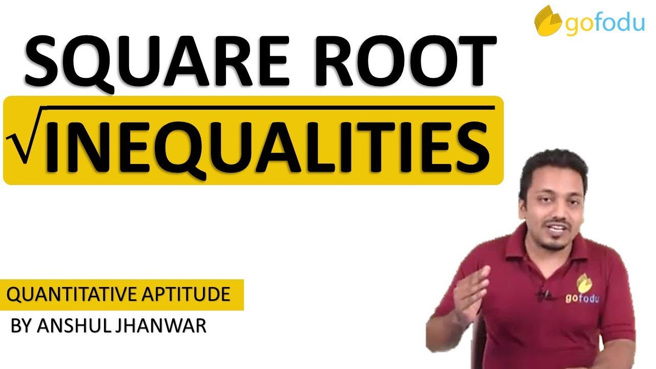 Square Root Inequalities | Algebra | Quantitative Aptitude Series