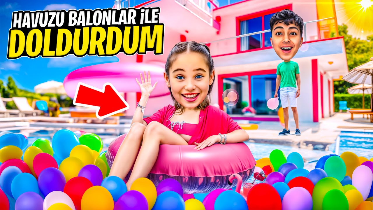 HAVUZU BALONLAR İLE DOLDURDUK !! ELİF SİNEME DEV SÜRPRİZ !! 