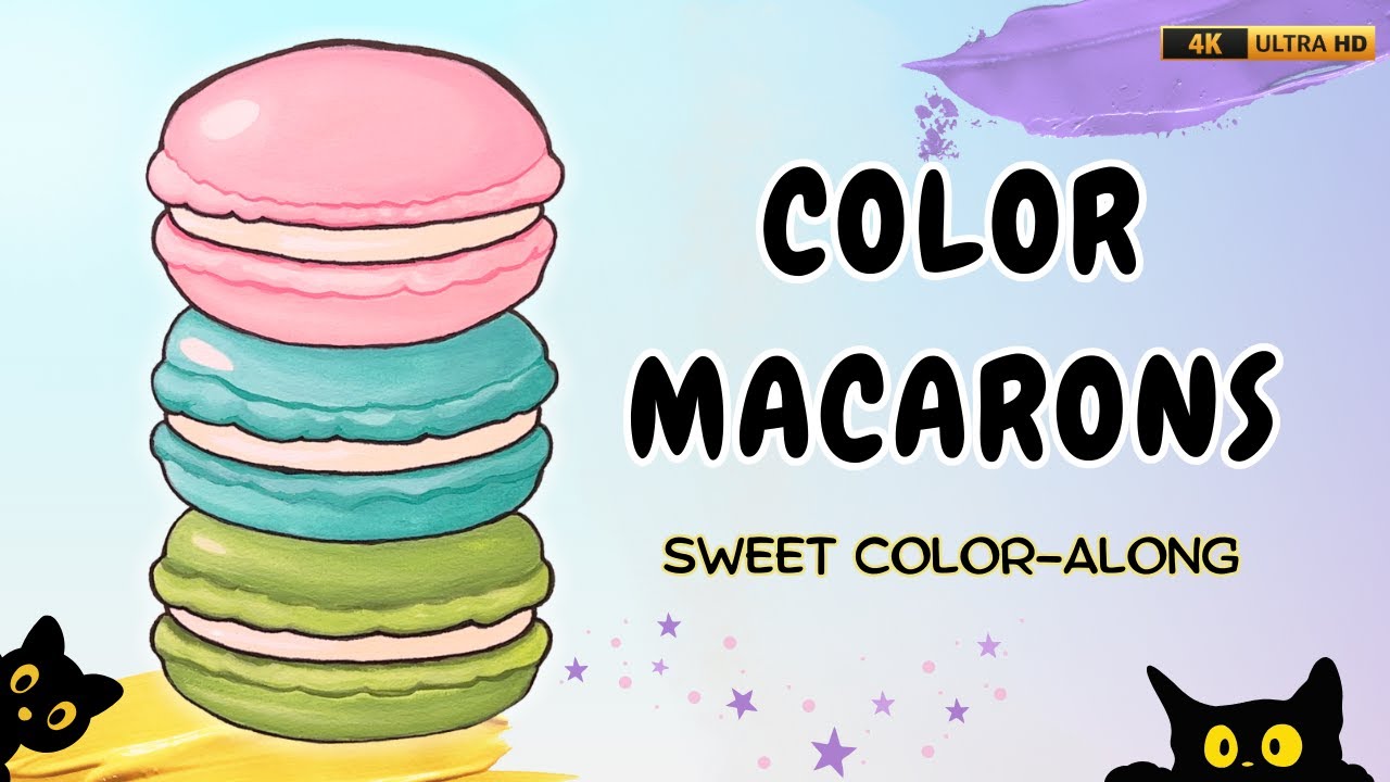 How to Color Macarons | Sweet Color-Along for Kids