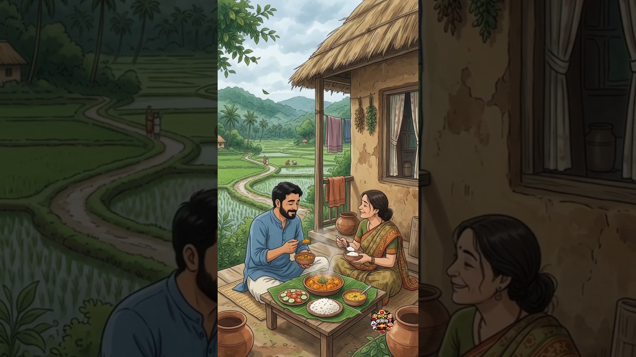 From Cow Shed to kitchen  | A Rainy Village day 🌧️#ghibli #asmr #shorts #shortsfeed